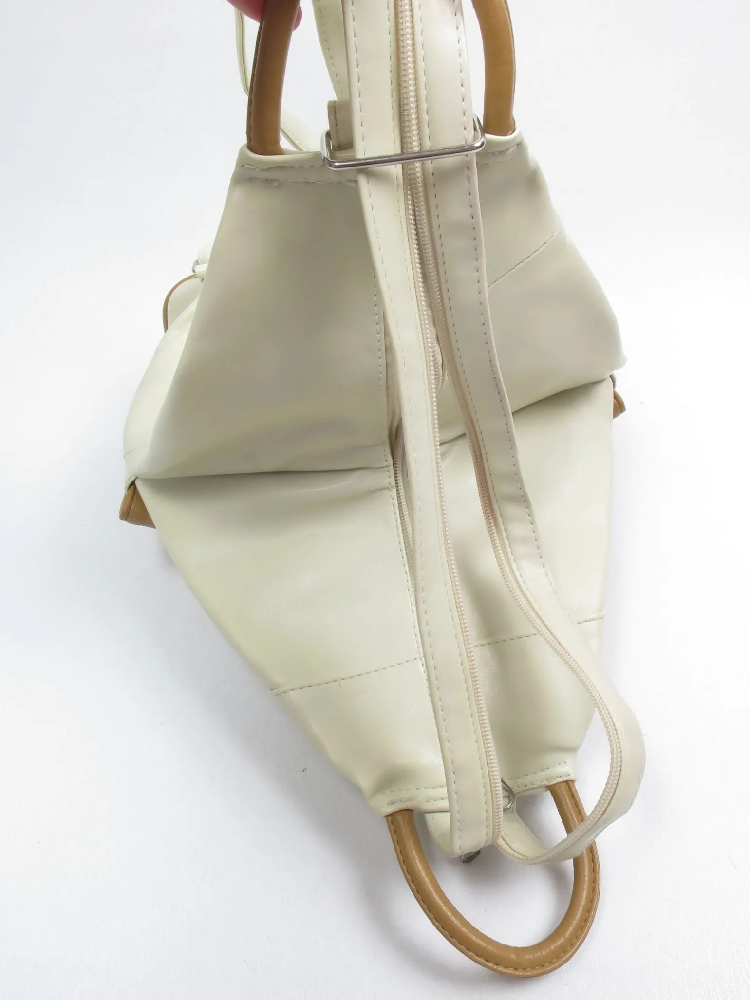 1980s Vintage Backpack Bag Cream