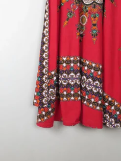 1970s Vintage Batik Print Maxi Wrap Skirt S