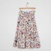 1970s Vintage Botanical Print Flared Skirt 26/27" XS