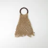 1970s Vintage Crochet Straw Bag With Handle
