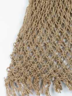 1970s Vintage Crochet Straw Bag With Handle