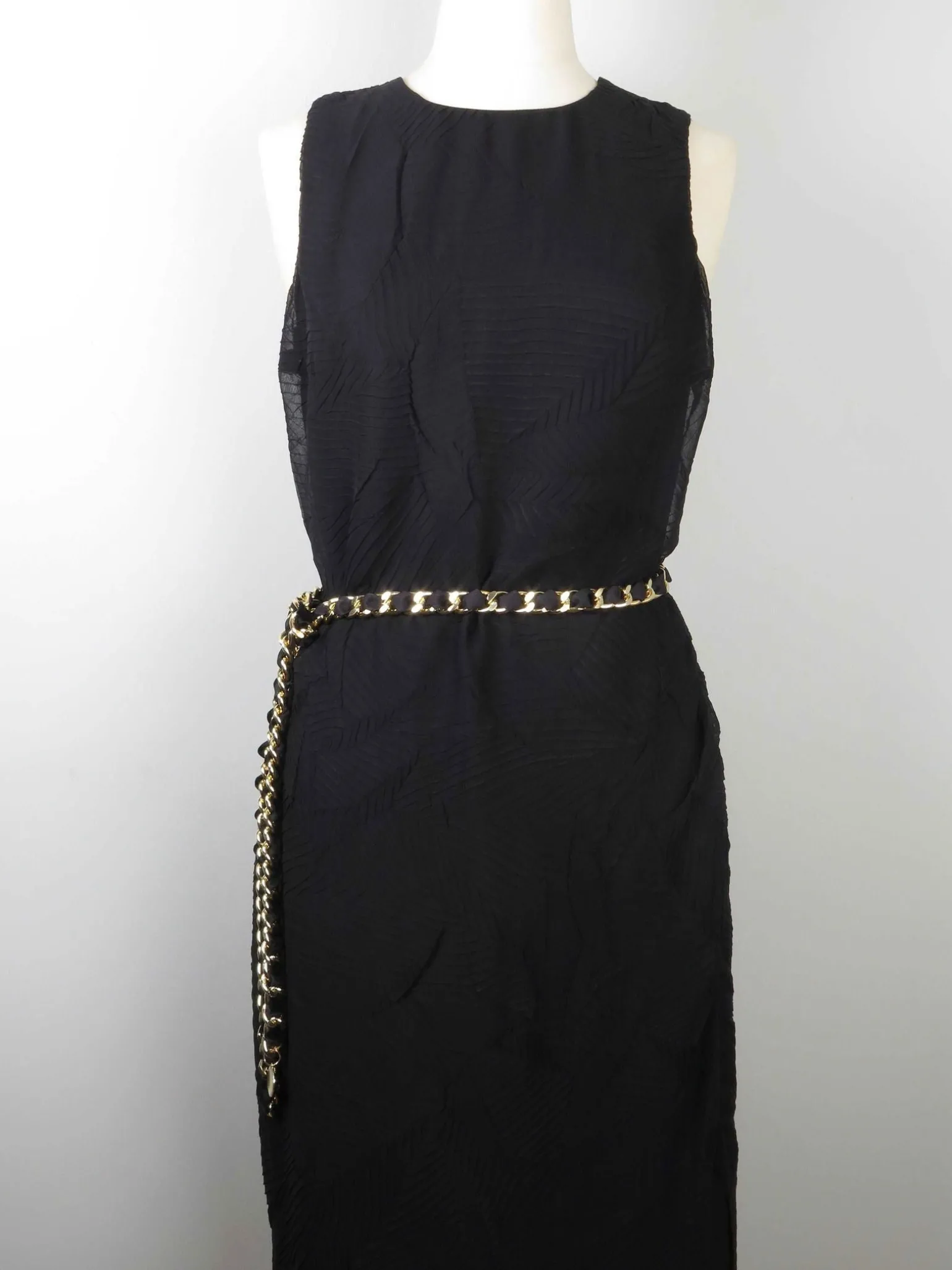 1990s Vintage Dress With Leaf Designs S