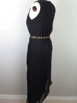 1990s Vintage Dress With Leaf Designs S