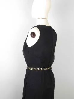 1990s Vintage Dress With Leaf Designs S