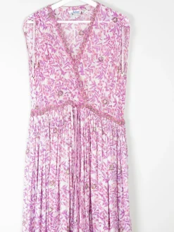 1970s Vintage Indian Adini Pink Dress S