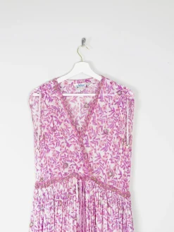 1970s Vintage Indian Adini Pink Dress S