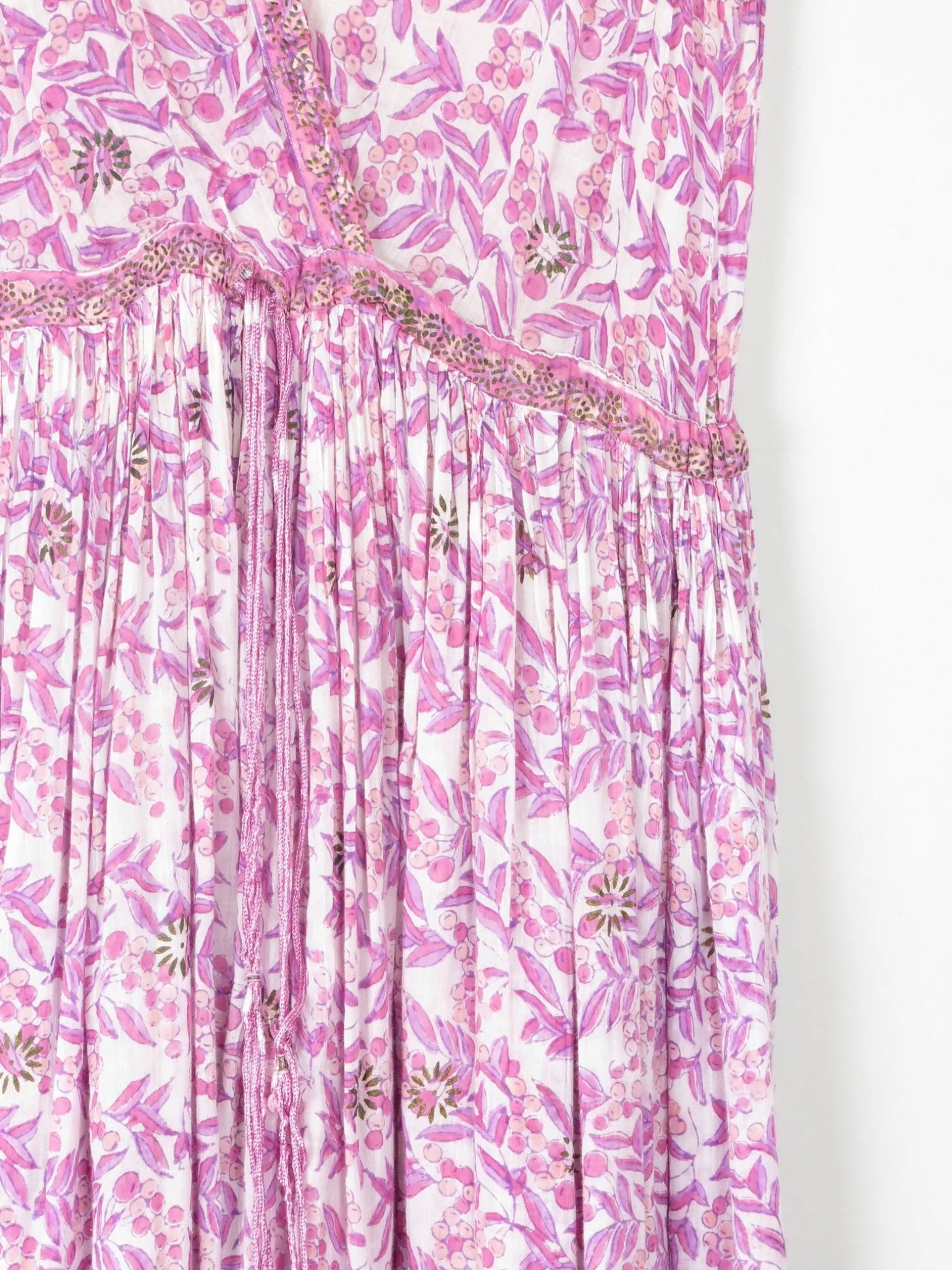 1970s Vintage Indian Adini Pink Dress S