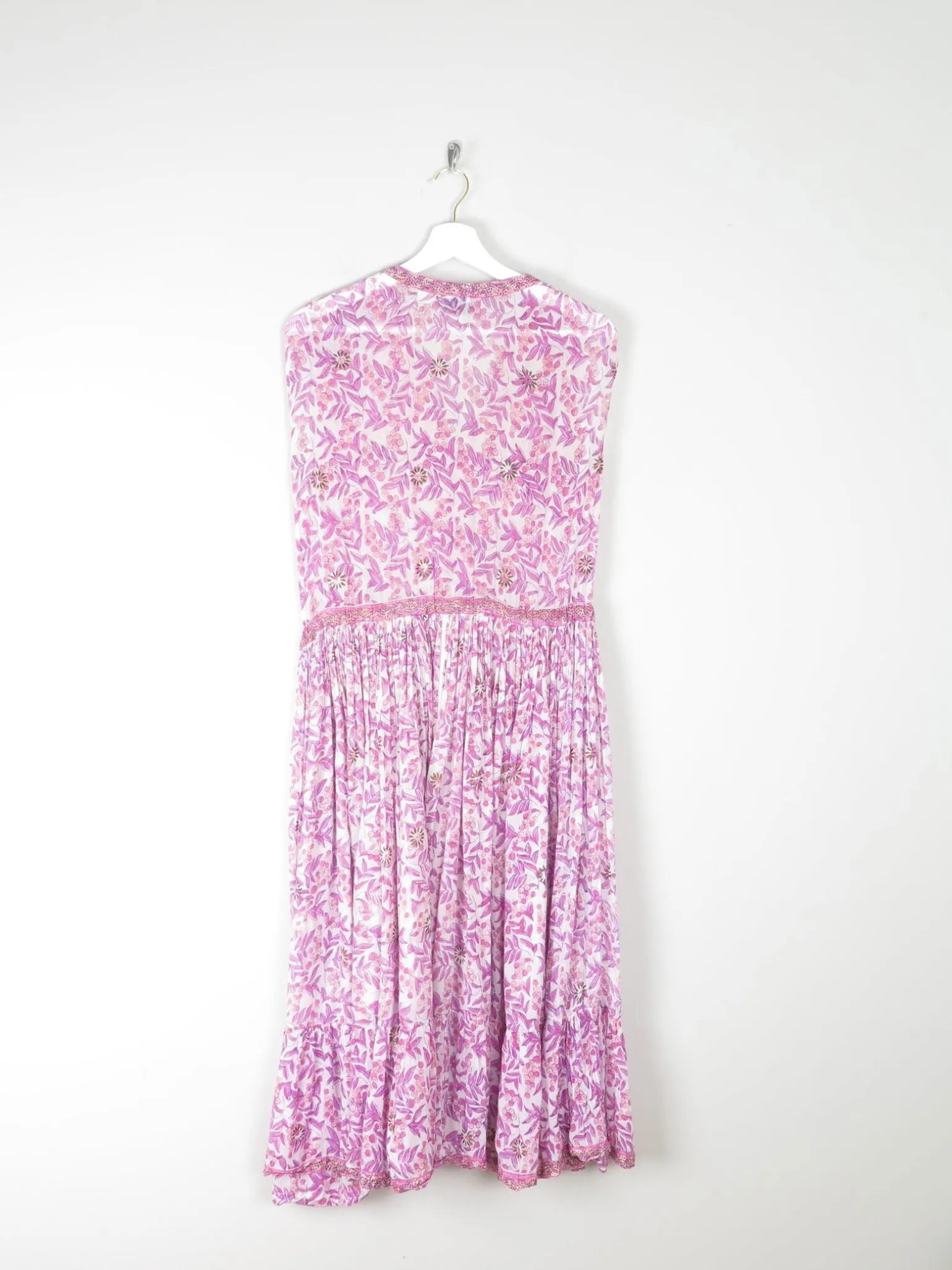 1970s Vintage Indian Adini Pink Dress S