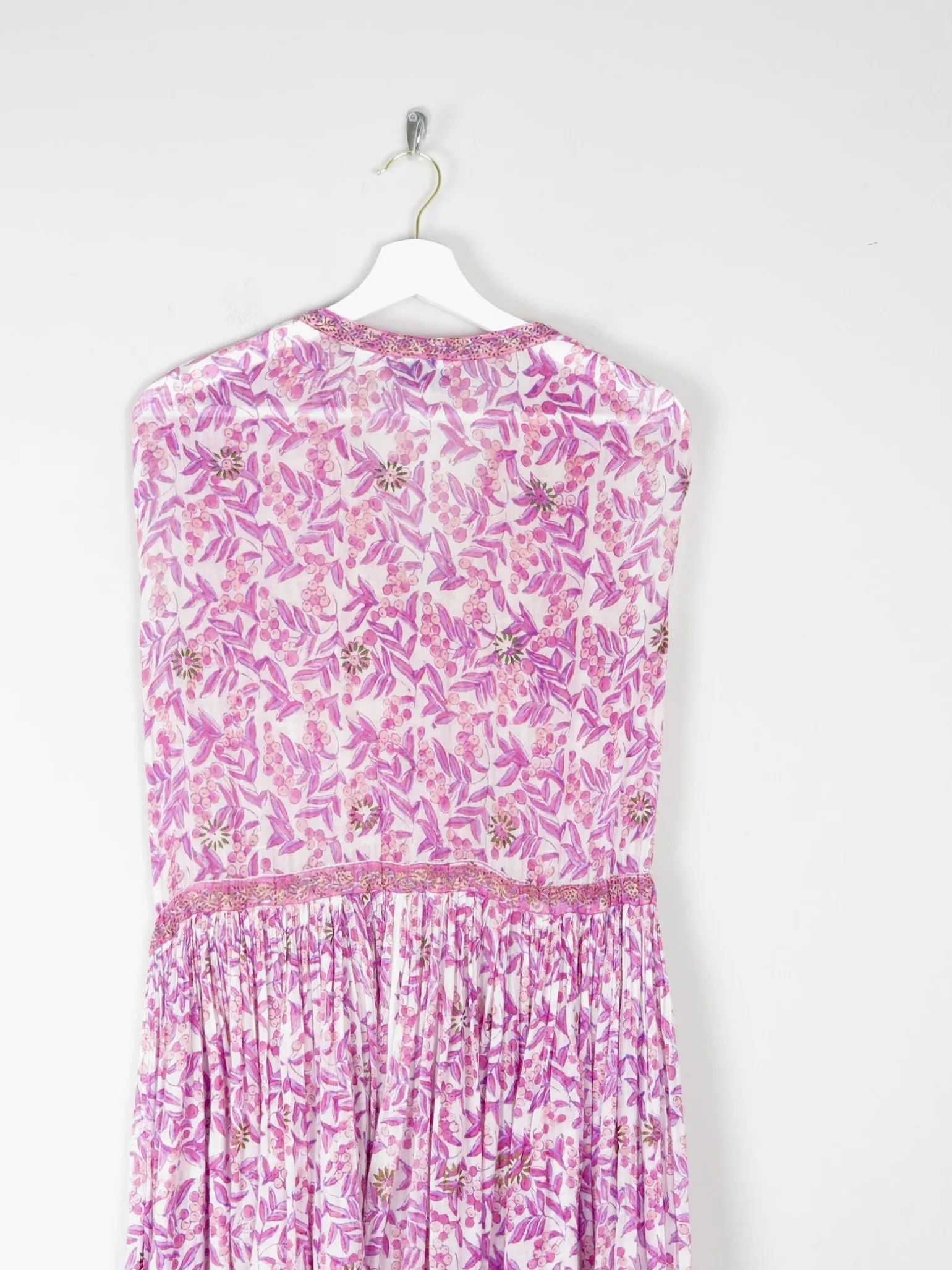 1970s Vintage Indian Adini Pink Dress S