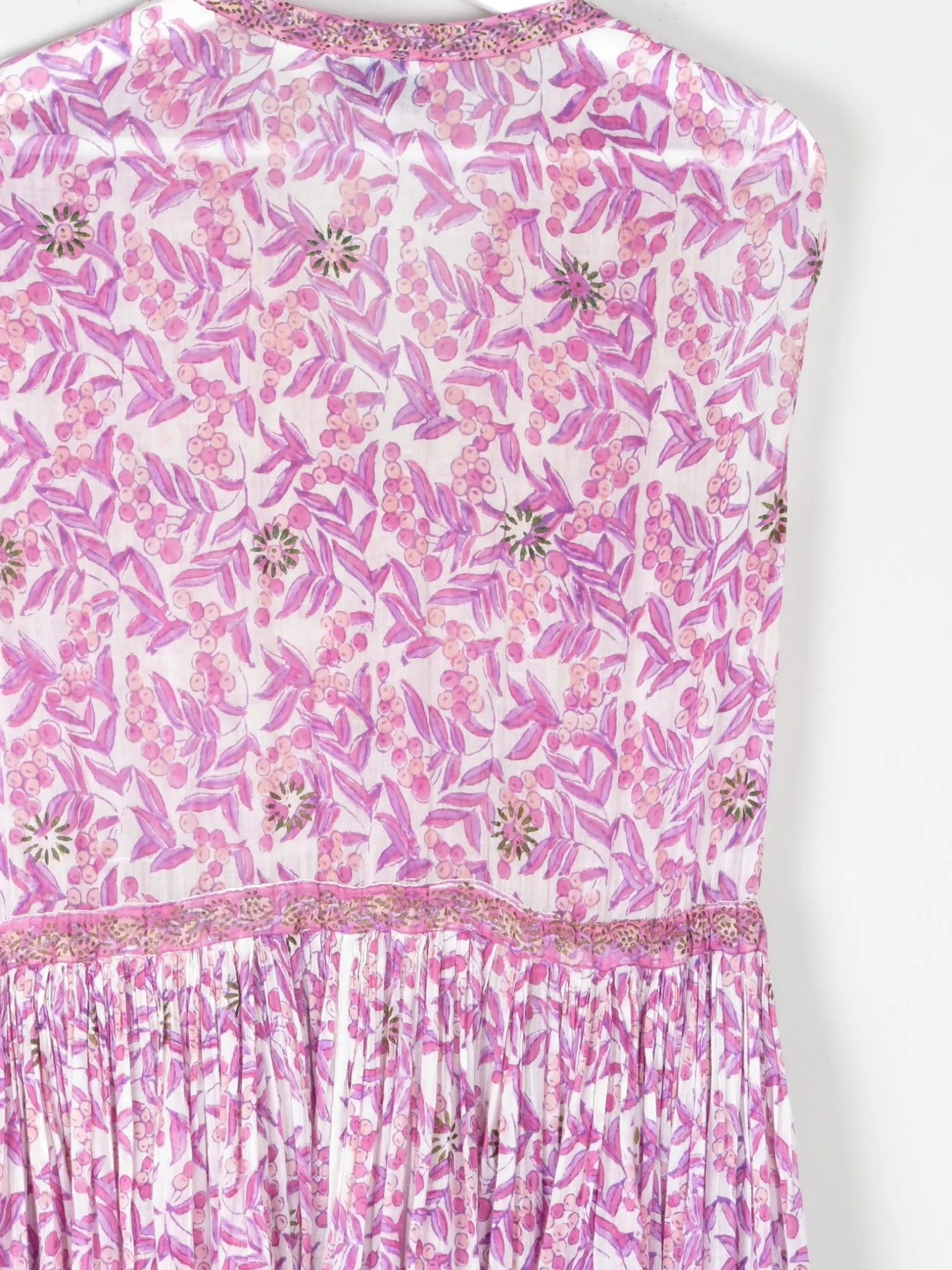 1970s Vintage Indian Adini Pink Dress S