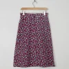 1970s Vintage Printed A-line Skirt Red & Navy S