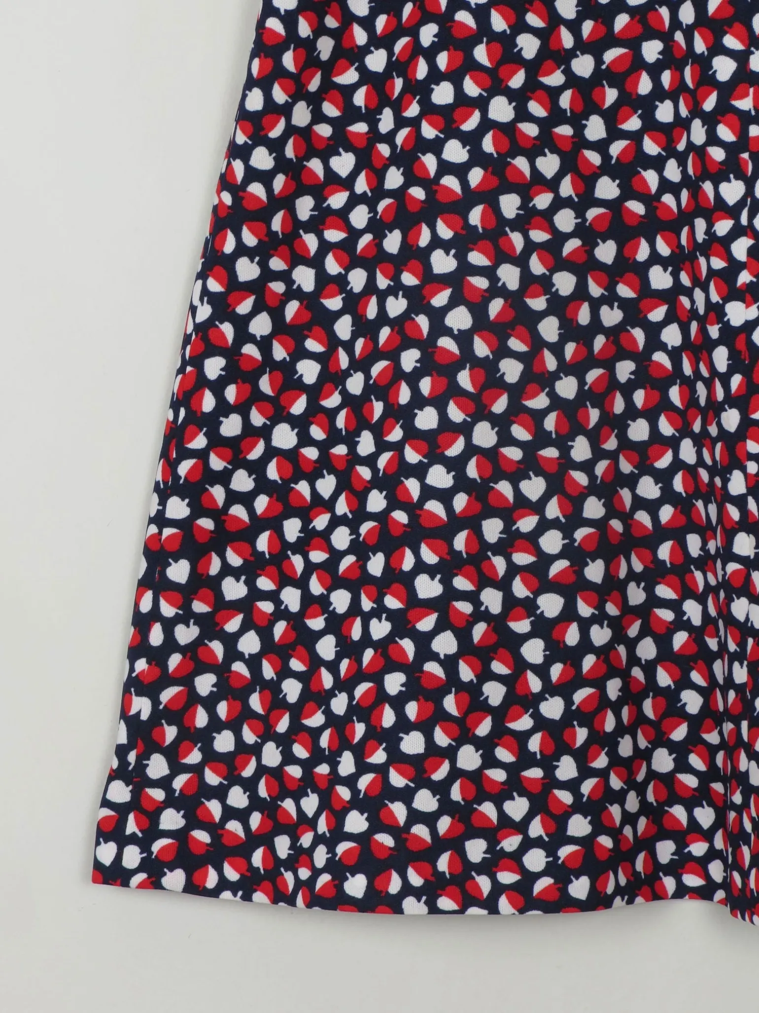 1970s Vintage Printed A-line Skirt Red & Navy S