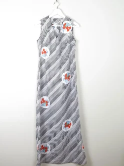 1970s Vintage Printed Maxi Dress S 8/10
