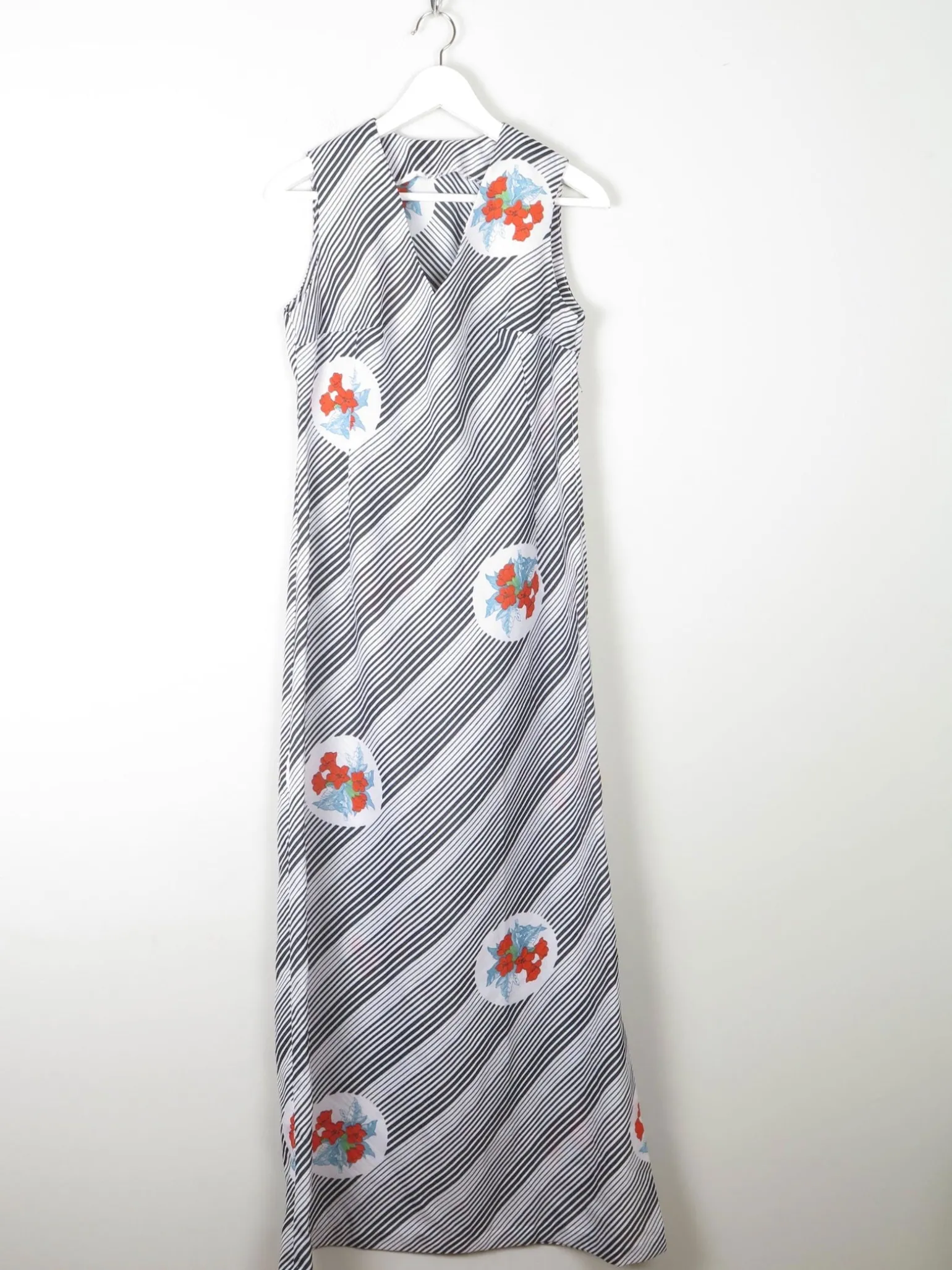 1970s Vintage Printed Maxi Dress S 8/10