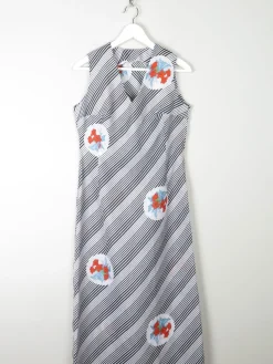 1970s Vintage Printed Maxi Dress S 8/10