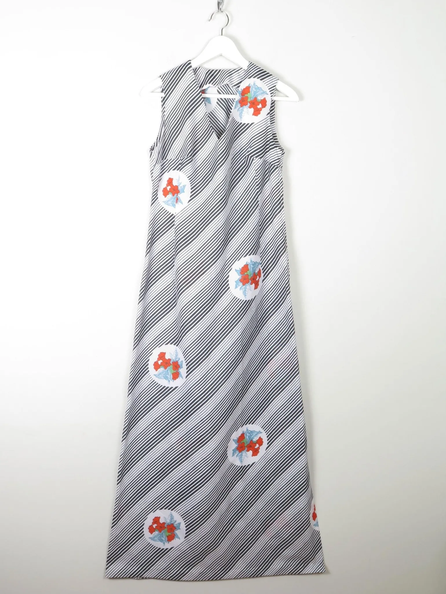 1970s Vintage Printed Maxi Dress S 8/10
