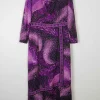 1970s Vintage Purple Maxi Dress 12/14