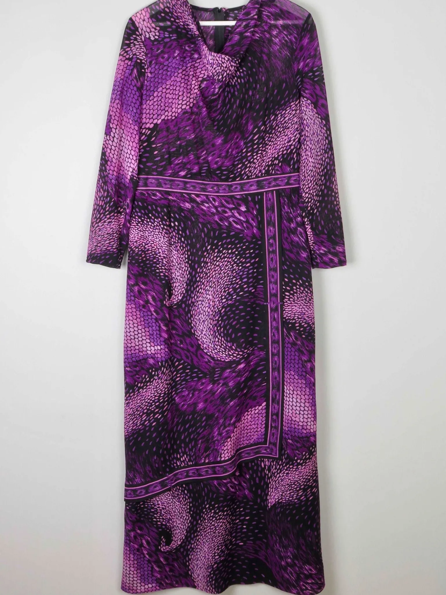 1970s Vintage Purple Maxi Dress 12/14