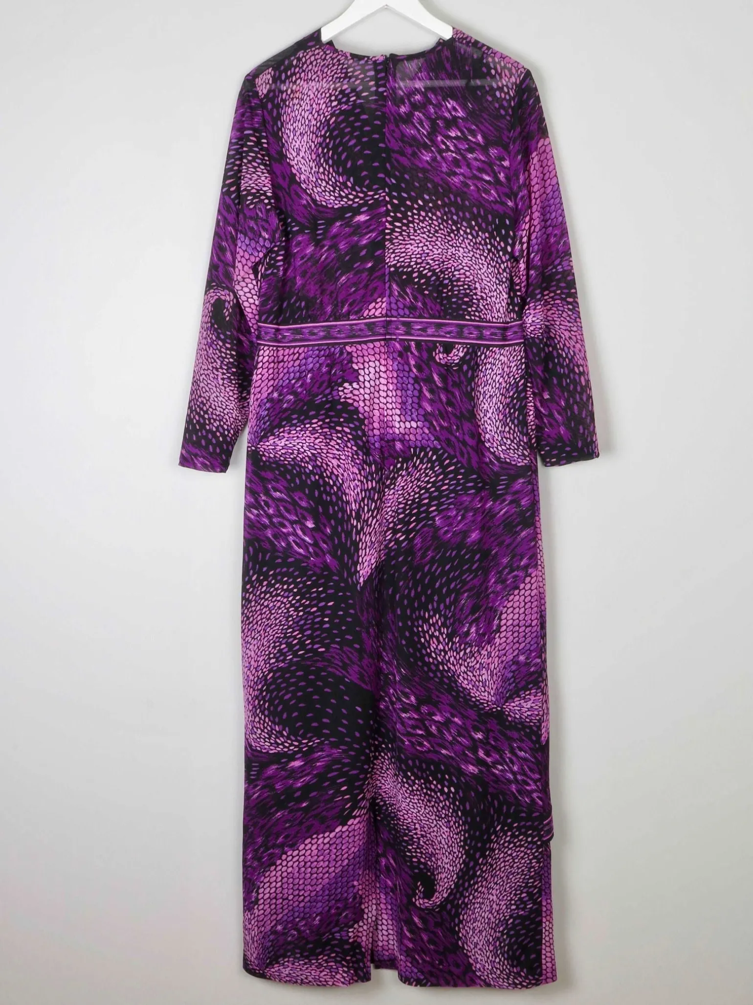 1970s Vintage Purple Maxi Dress 12/14