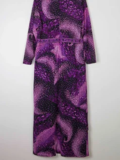 1970s Vintage Purple Maxi Dress 12/14