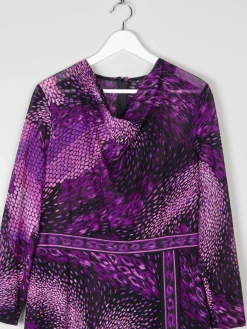 1970s Vintage Purple Maxi Dress 12/14