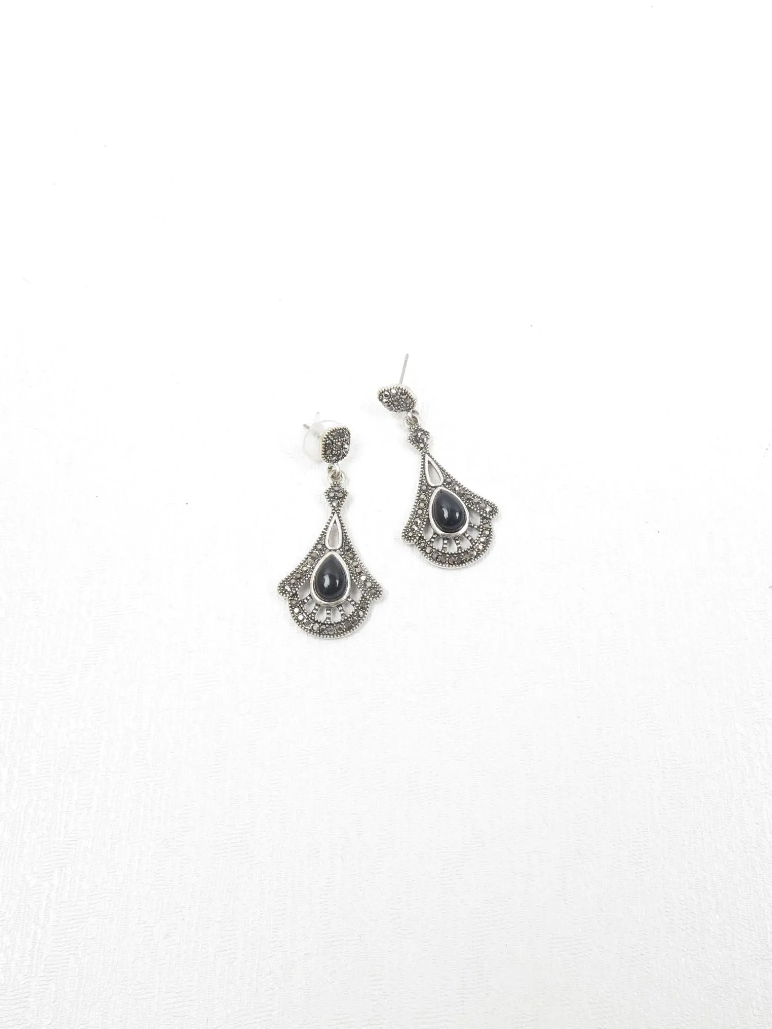 1920's Vintage Style Marcasite Drop Earrings