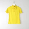 1970s Vintage Yellow Top With a Collar XS