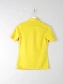 1970s Vintage Yellow Top With a Collar XS