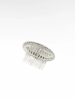 Silver Diamanté Art Deco Style Hair Comb