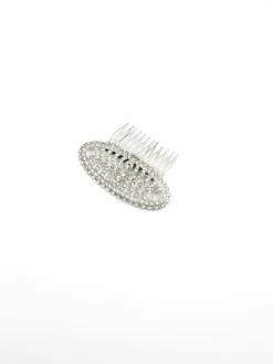 Silver Diamanté Art Deco Style Hair Comb