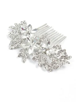 Silver Diamanté Vintage Style Hair Comb