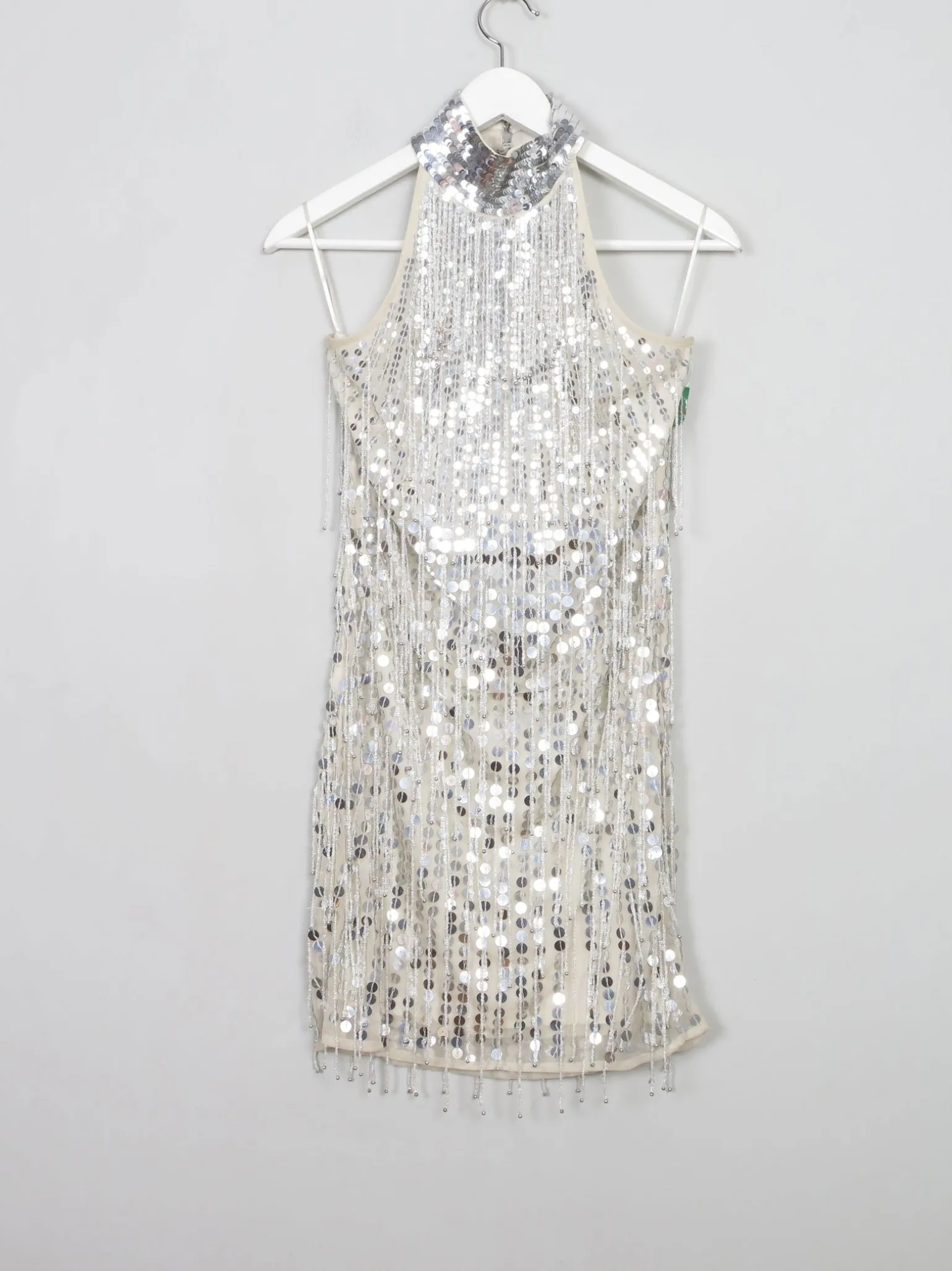 Silver Short Beaded Party Dress 10