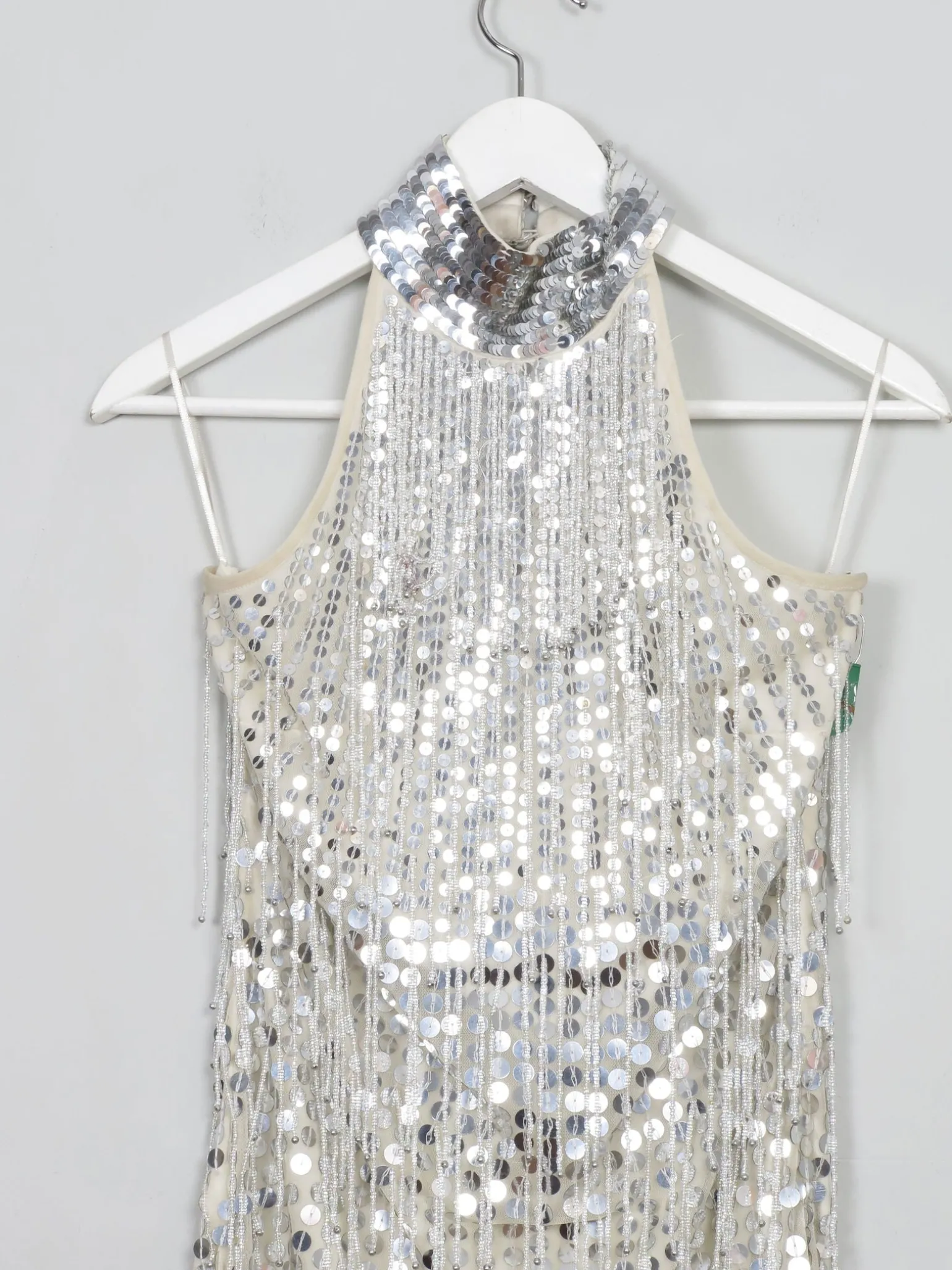 Silver Short Beaded Party Dress 10