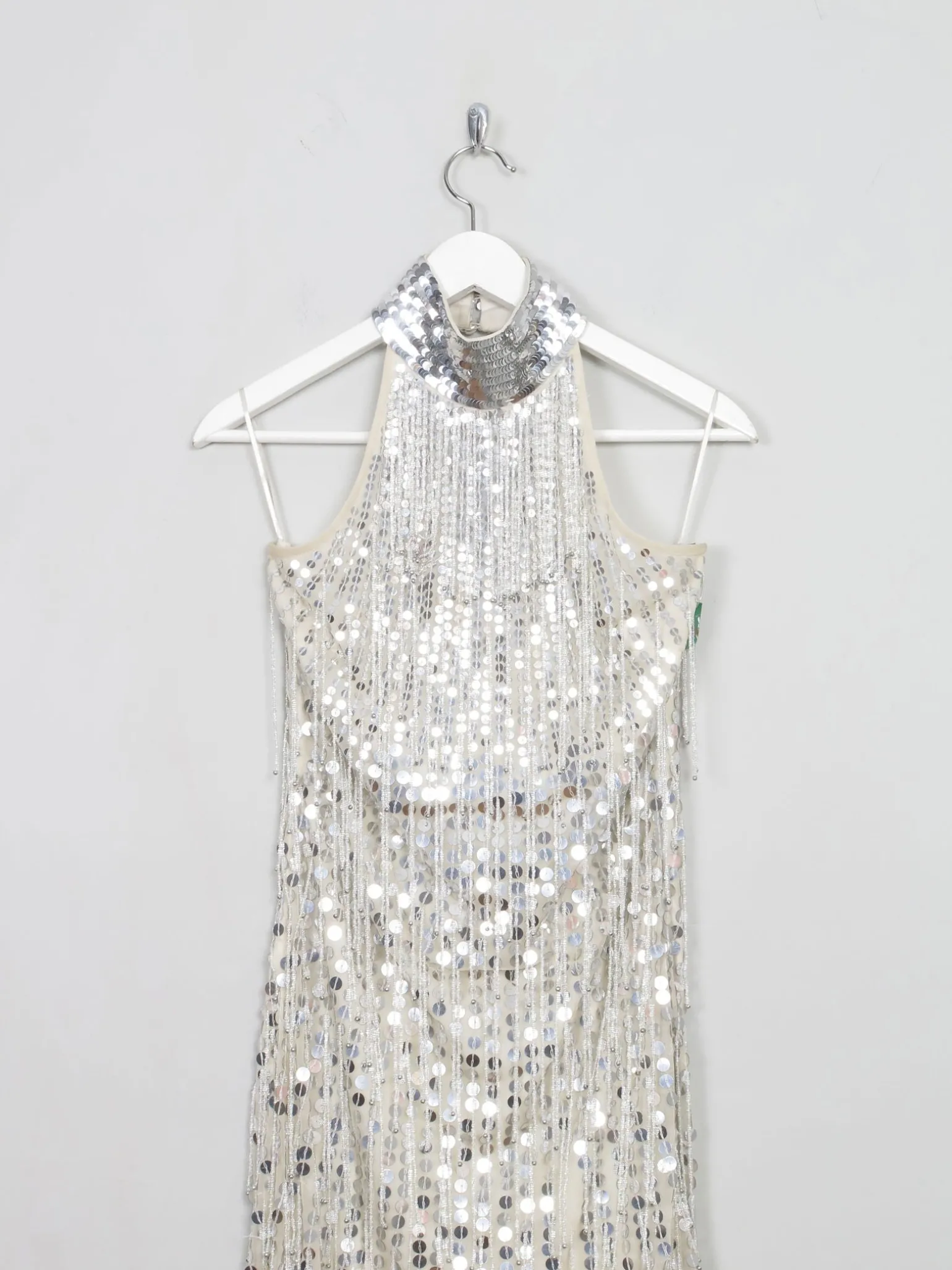 Silver Short Beaded Party Dress 10