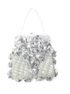 Silver Vintage Crochet Style Evening Bag