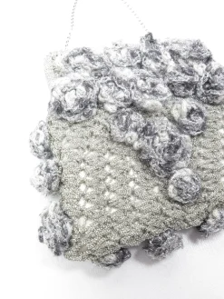 Silver Vintage Crochet Style Evening Bag