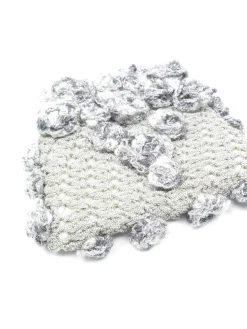 Silver Vintage Crochet Style Evening Bag