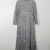 Silver Vintage Snakeskin Print Maxi Dress S