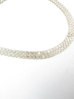 Silver Vintage Textured Belt S/M
