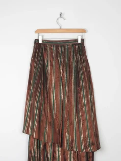 Sparkly Midi Taffeta Layered Vintage Skirt 26" XS