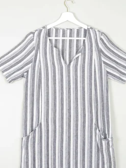 Striped Grey & Black Tunic Dress S