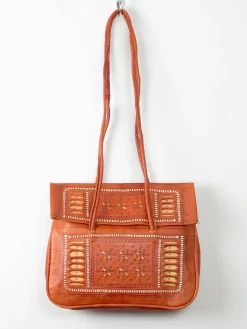 Tan Vintage Leather Ethnic Bag