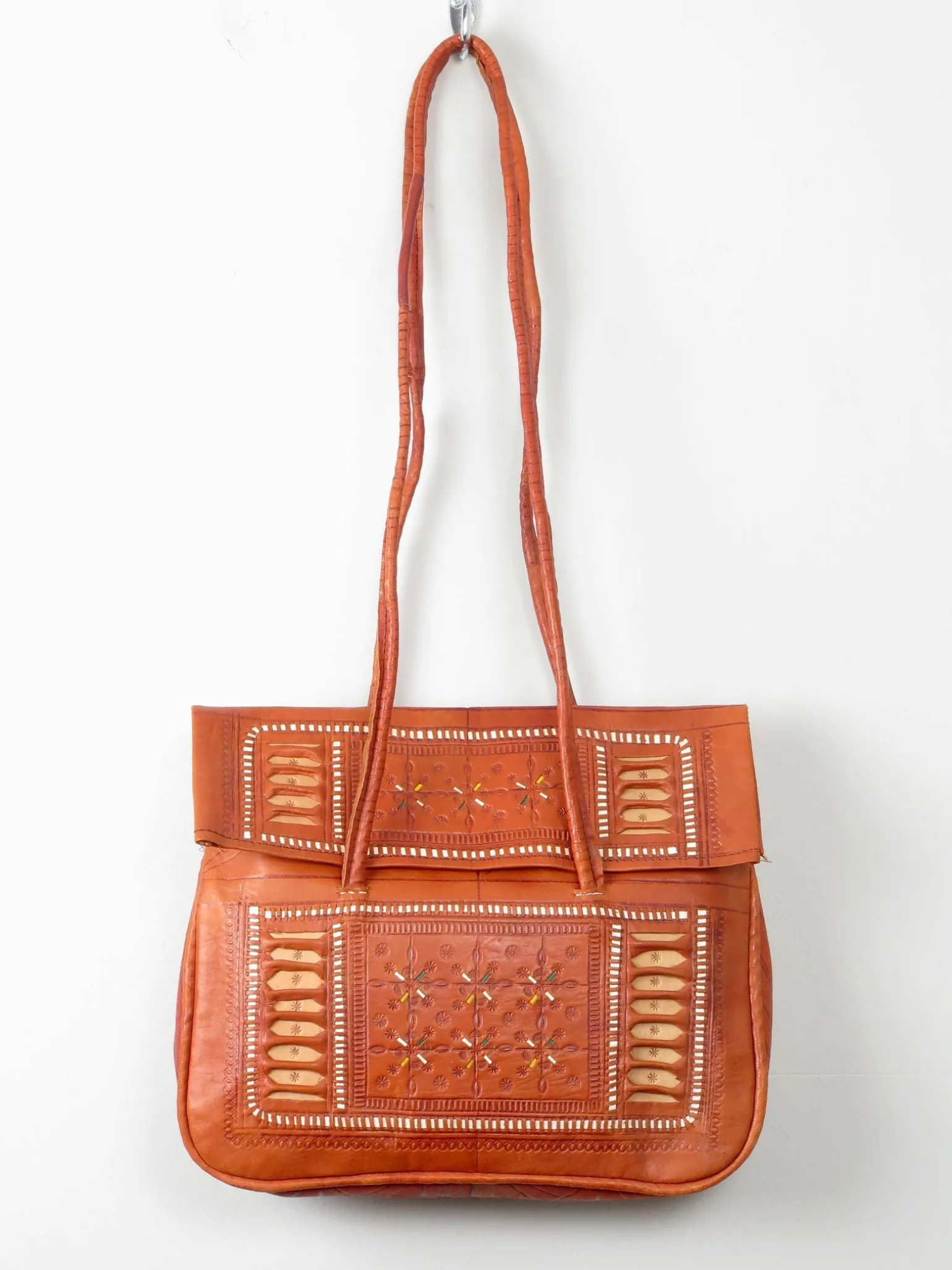 Tan Vintage Leather Ethnic Bag