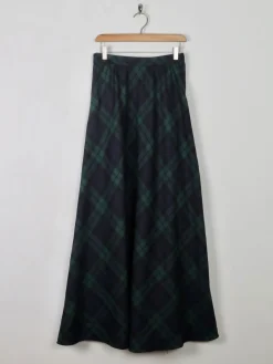 Tartan Wool Vintage Maxi Skirt S 27"
