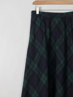 Tartan Wool Vintage Maxi Skirt S 27