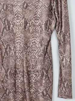 Velvet Snakeskin Print Fitted 90s Vintage Dress S