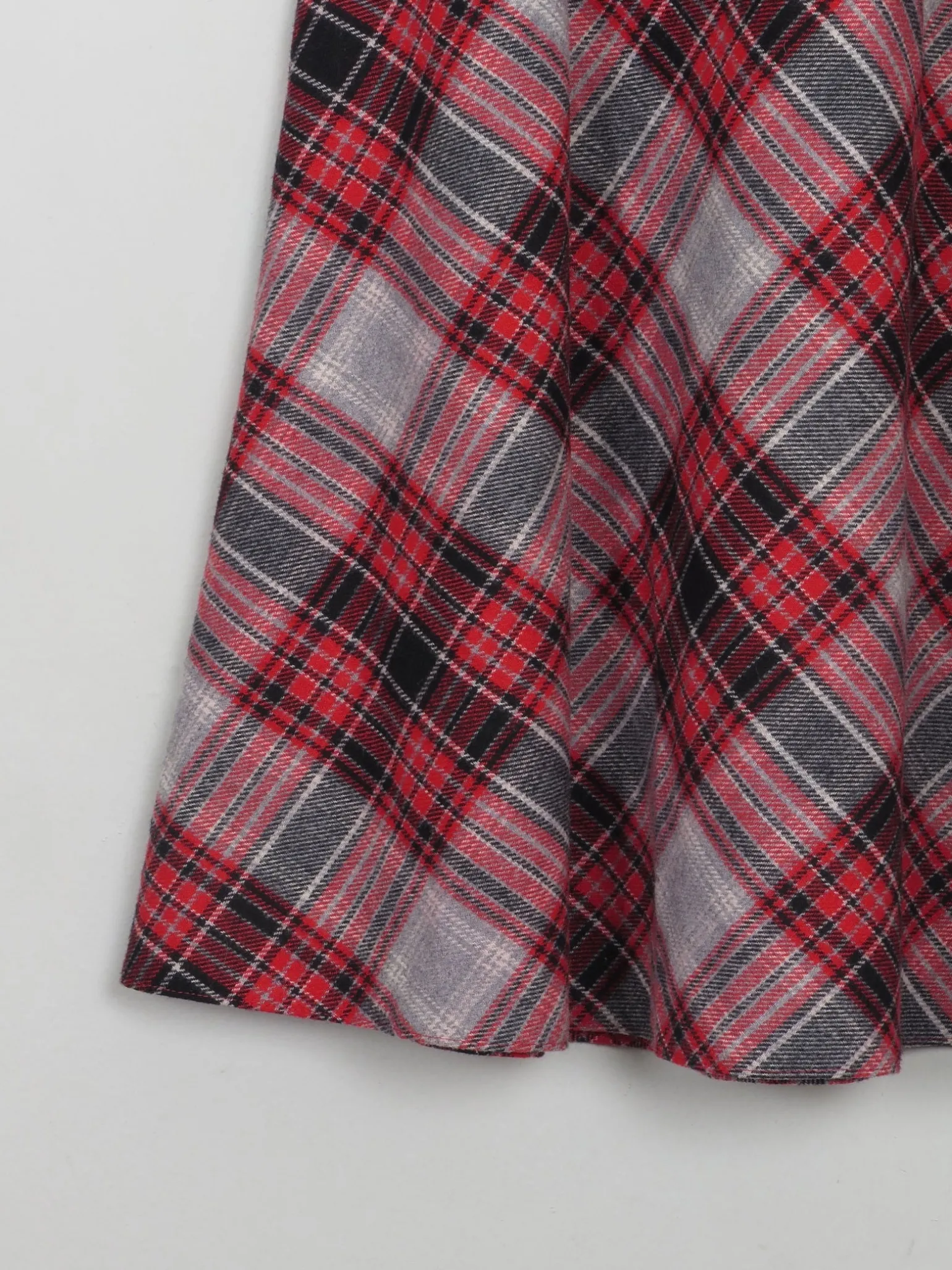 Vintage Aline Midi Check Wool Skirt S