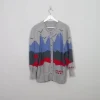 Vintage Austrian Patterned Hand-knit Wool Cardigan L