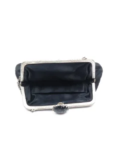 Vintage Bag Petit Point Hand Embroidered Black