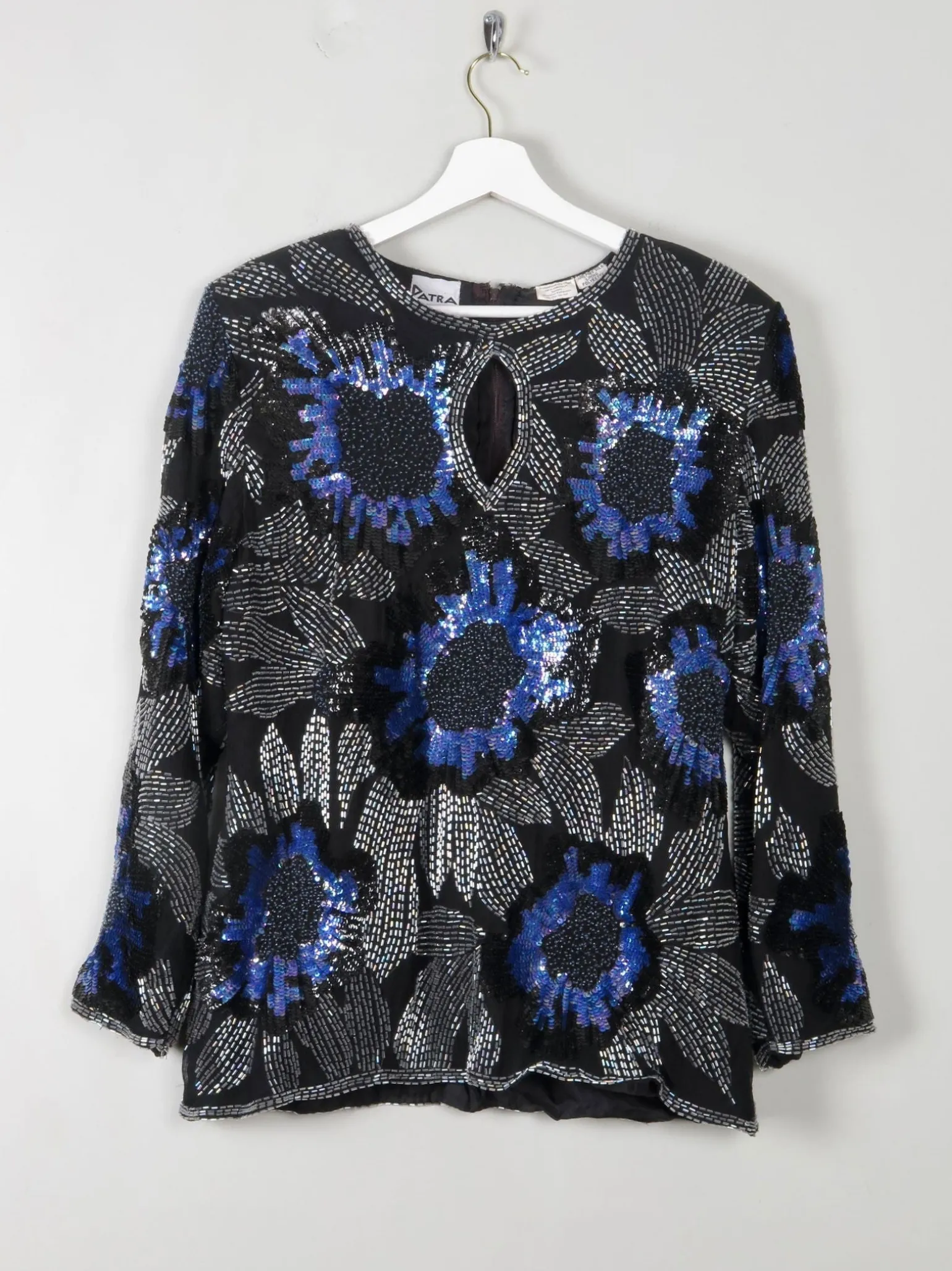 Vintage Beaded Silk Top M